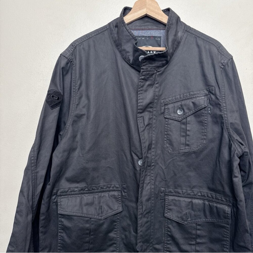 Oakley Mens Xlarge Cotton Full Zip Utility Pocket Black Jacket - Picture 6 of 16